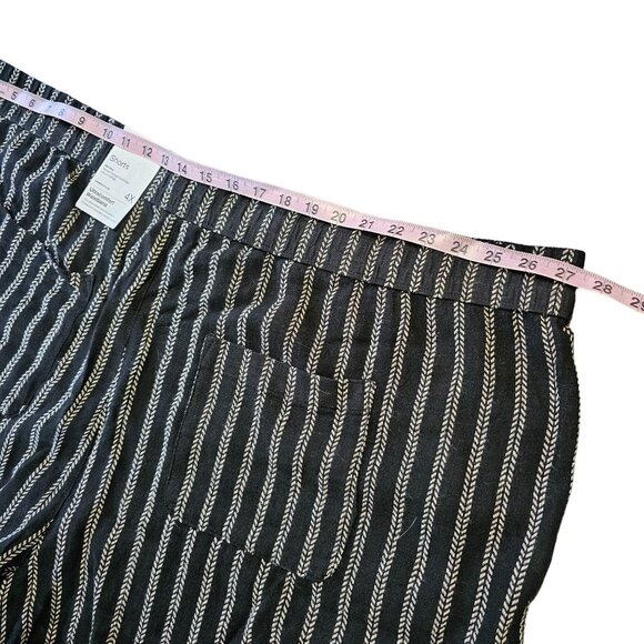 Nwt Sonoma Linen Blend Black Striped Mid Rise Mid thigh sz 4X - Picture 7 of 10